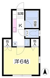 パインクレスト下石神井 1階1Kの間取り