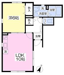 デザインコート石神井台 1階1LDKの間取り