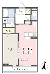 コンフォルディア平和台Ａ 3階1LDKの間取り