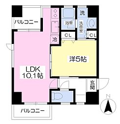 ティンバーコート松本 3階1LDKの間取り