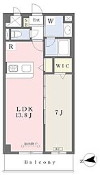 Liber 1LDKの間取図画像