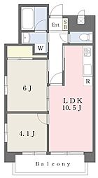 カーサポルタ 2LDKの間取図画像