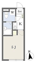 Reberty練馬 1Kの間取図画像