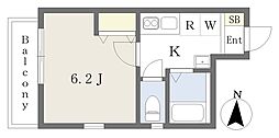 NSGATE中野富士見台A 1Kの間取図画像