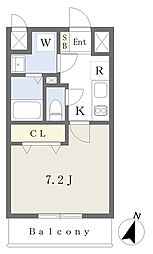 ネクスレジデンス氷川台 1Kの間取図画像