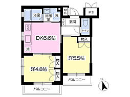 シュエット江古田 2DKの間取図画像