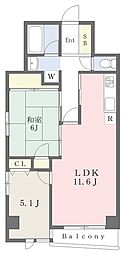 カーサポルタ 2LDKの間取図画像