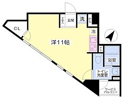 CROSS ワンルームの間取図画像