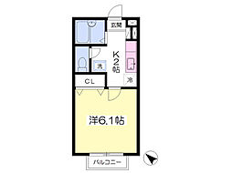 ファンハウス 1Kの間取図画像