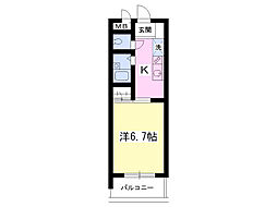 メゾンフォンテーン 1Kの間取図画像