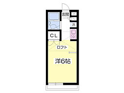 K・Kパレス ワンルームの間取図画像