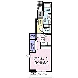 シャンジェルメ・アイ ワンルームの間取図画像