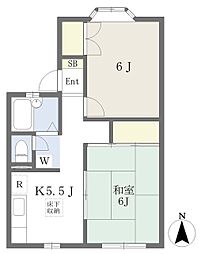 ヒルズ湘南 2Kの間取図画像