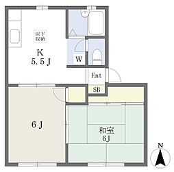 ヒルズ湘南 2Kの間取図画像