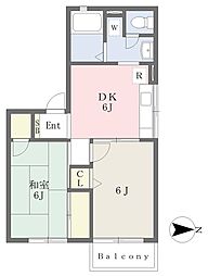 ボナール湘南 2DKの間取図画像