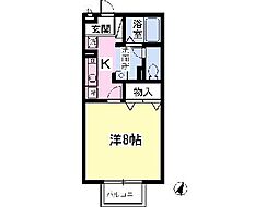 コーポ楠 1Kの間取図画像