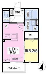 サザンコースト平塚 1LDKの間取図画像