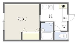 エスポワールS.2 1Kの間取図画像