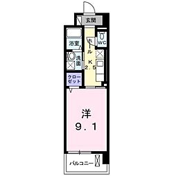 ブローテ湘南 1Kの間取図画像