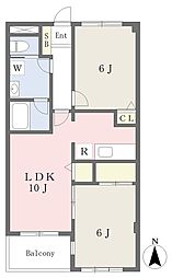 ファミールパレス 1階2LDKの間取り