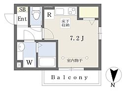 Ｅｌｖｉｔａ．Ａｋｉ（エルヴィータ．アキ） 1階ワンルームの間取り