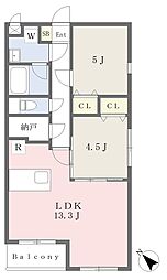 江戸川区平井5丁目マンション 2LDKの間取図画像
