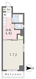 サンパレス21錦糸町 1DKの間取図画像