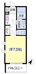 EL.SIDE6 ワンルームの間取図画像