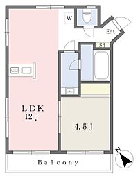 ビライワムラ 1LDKの間取図画像