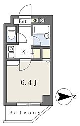 サウザー岡本 3階1Kの間取り