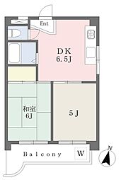 ハイツ須磨 2DKの間取図画像