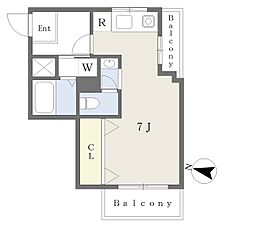 MISTRAL住吉 ワンルームの間取図画像