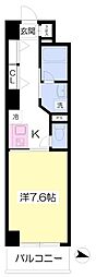 庵 1Kの間取図画像