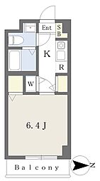 N-CUBEMINAMIBEFU 1Kの間取図画像