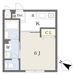 SUN MERE 三木本町 1Kの間取図画像