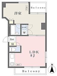 カイザーハウス 7階1LDKの間取り
