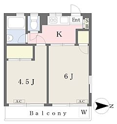 メゾン吉野 1階2Kの間取り