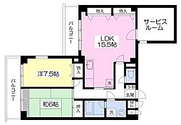 ヴィラエスペランサ 2SLDKの間取図画像