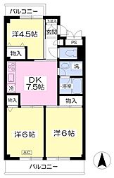 ルスベニールベール 3DKの間取図画像