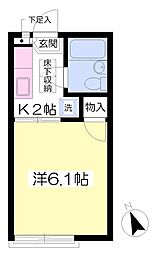 MaisondeAmemiya1 1Kの間取図画像