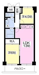 ヴィラエスペランサ 2LDKの間取図画像