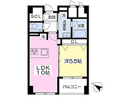 テラス・フルーブ弥生町 1LDKの間取図画像