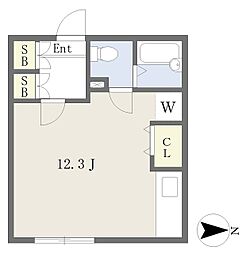 シャトレ美香保公園3 ワンルームの間取図画像