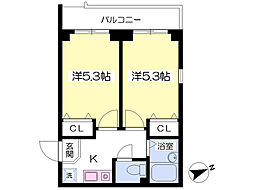 Ｄｏｒｍ淡路 1階2Kの間取り