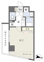 サカエリック南茨木 4階1Kの間取り