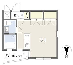 ウインディノース ワンルームの間取図画像