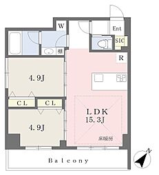 BRAVE吹田駅前 2LDKの間取図画像