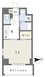 LuiChance3 1Kの間取図画像