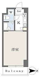 ハイムフィオリア 1Kの間取図画像