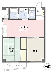 MISTRAL千里丘 2LDKの間取図画像